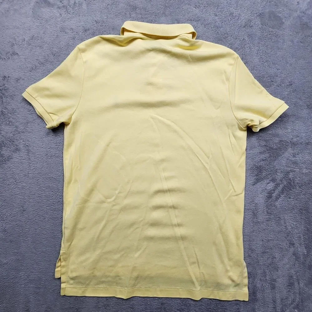 Polo Ralph Lauren Mens L Yellow Polo Shirt 100% Cotton Classic Pony Logo Casual